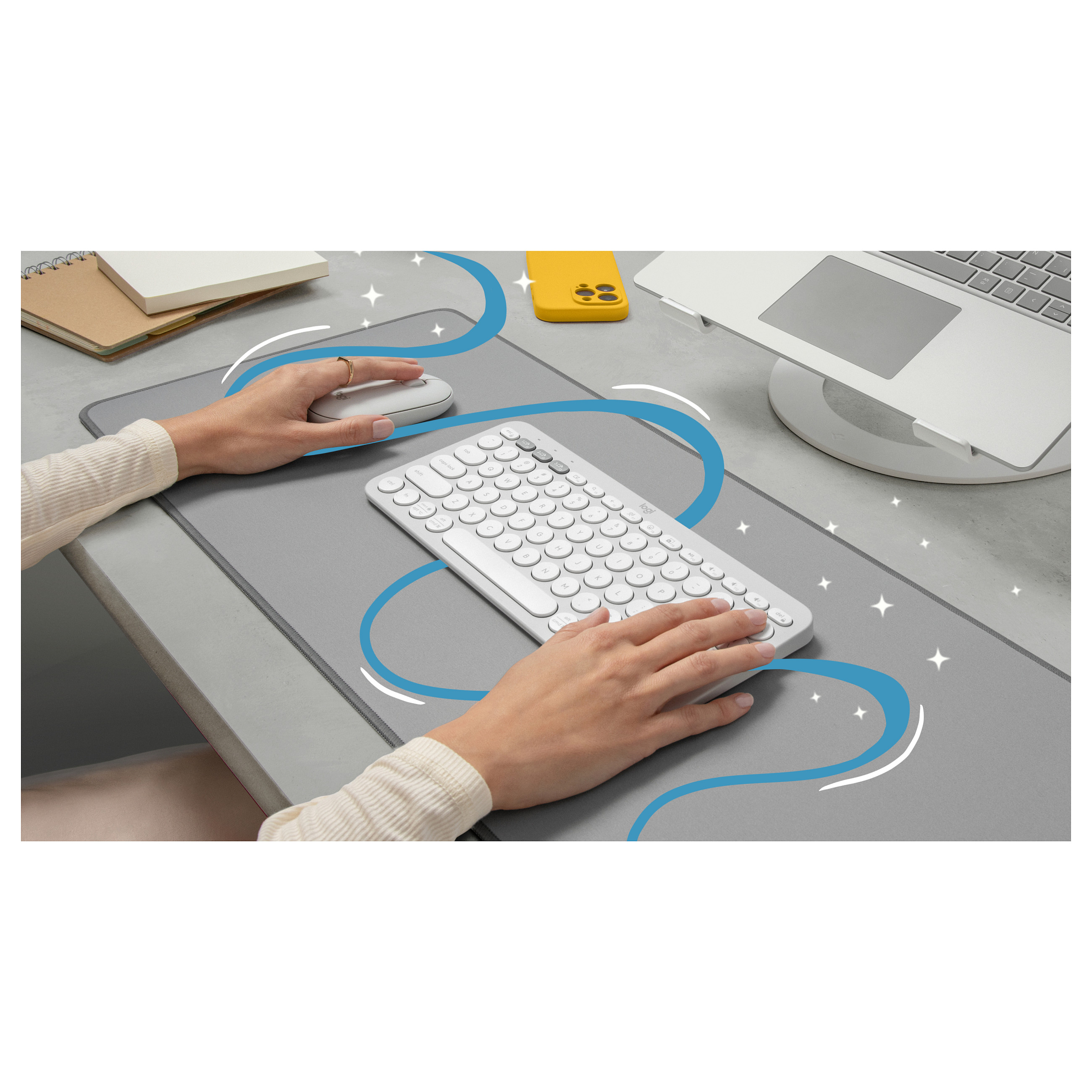 Bežična tipkovnica LOGITECH Pebble Keys 2 K380s Multi-Device, bijela-20