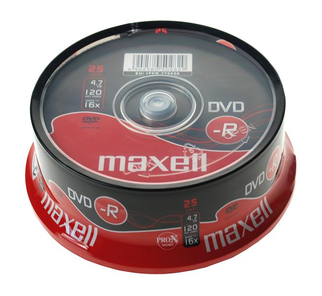 Maxell DVD-R 16x, 4.7GB 25 kom spindle-0