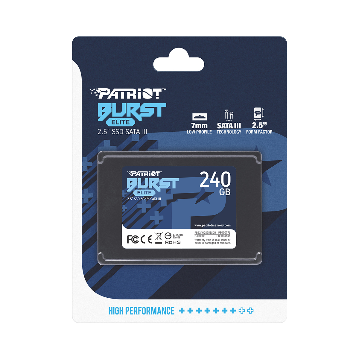 SSD disk Patriot Burst Elite R450/W320, 240GB, 7mm,2.5"-5