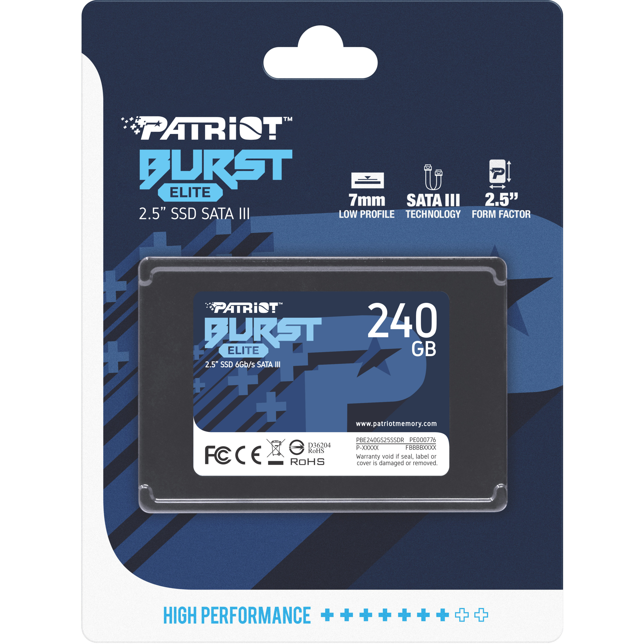 SSD disk Patriot Burst Elite R450/W320, 240GB, 7mm,2.5"-11