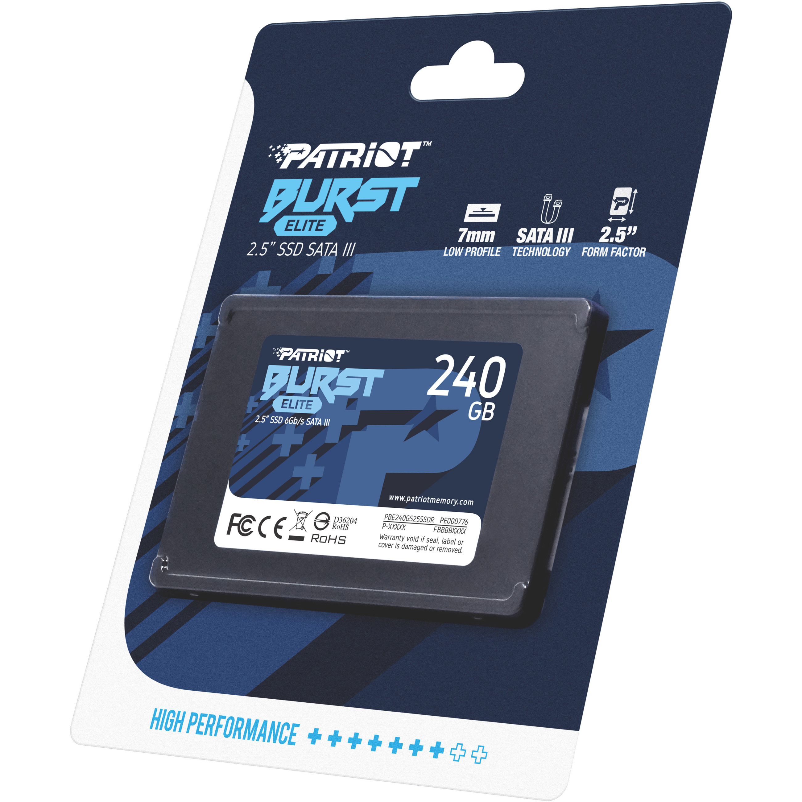 SSD disk Patriot Burst Elite R450/W320, 240GB, 7mm,2.5"-13