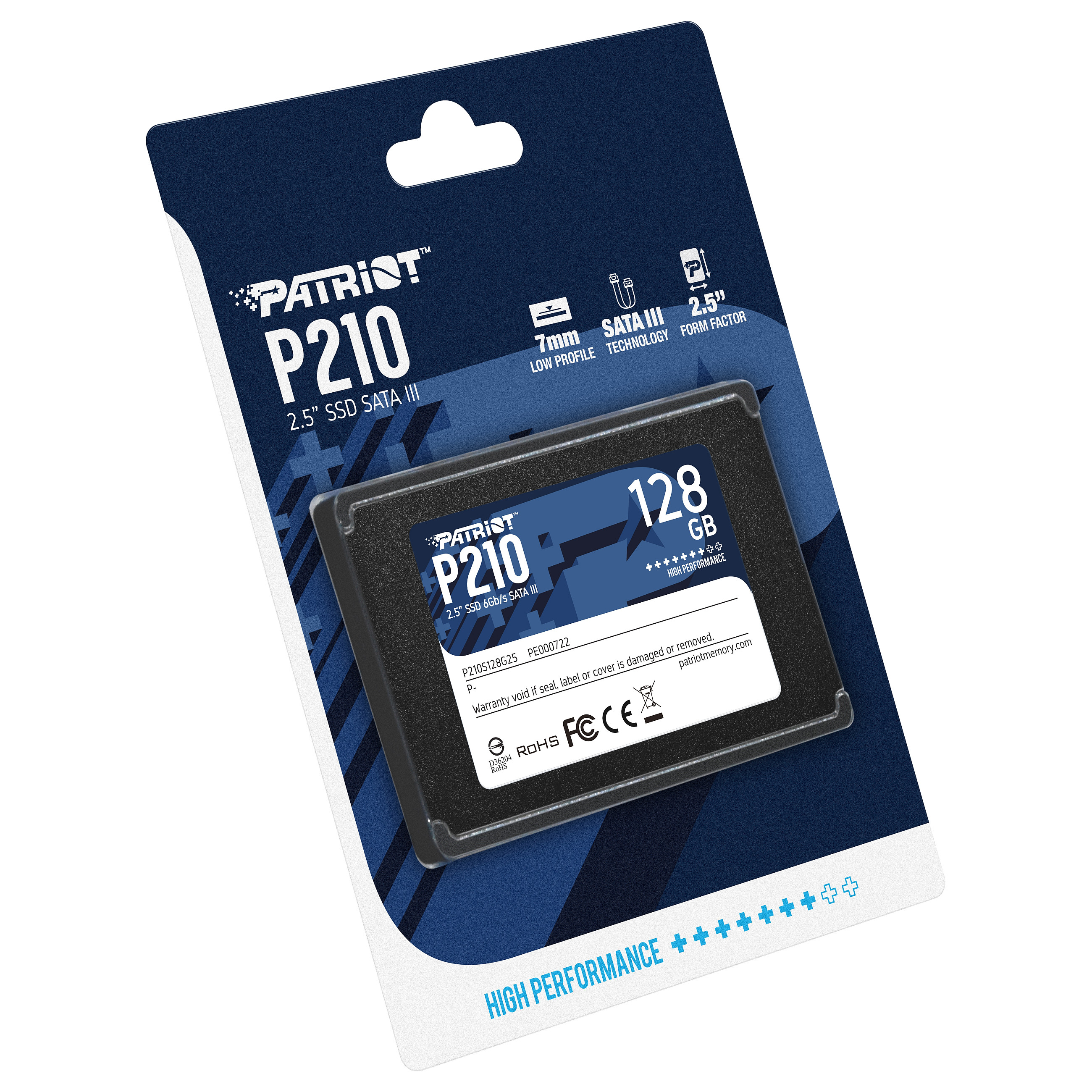 Patriot SSD P210 R520/W430, 128GB, 7mm, 2.5"-5