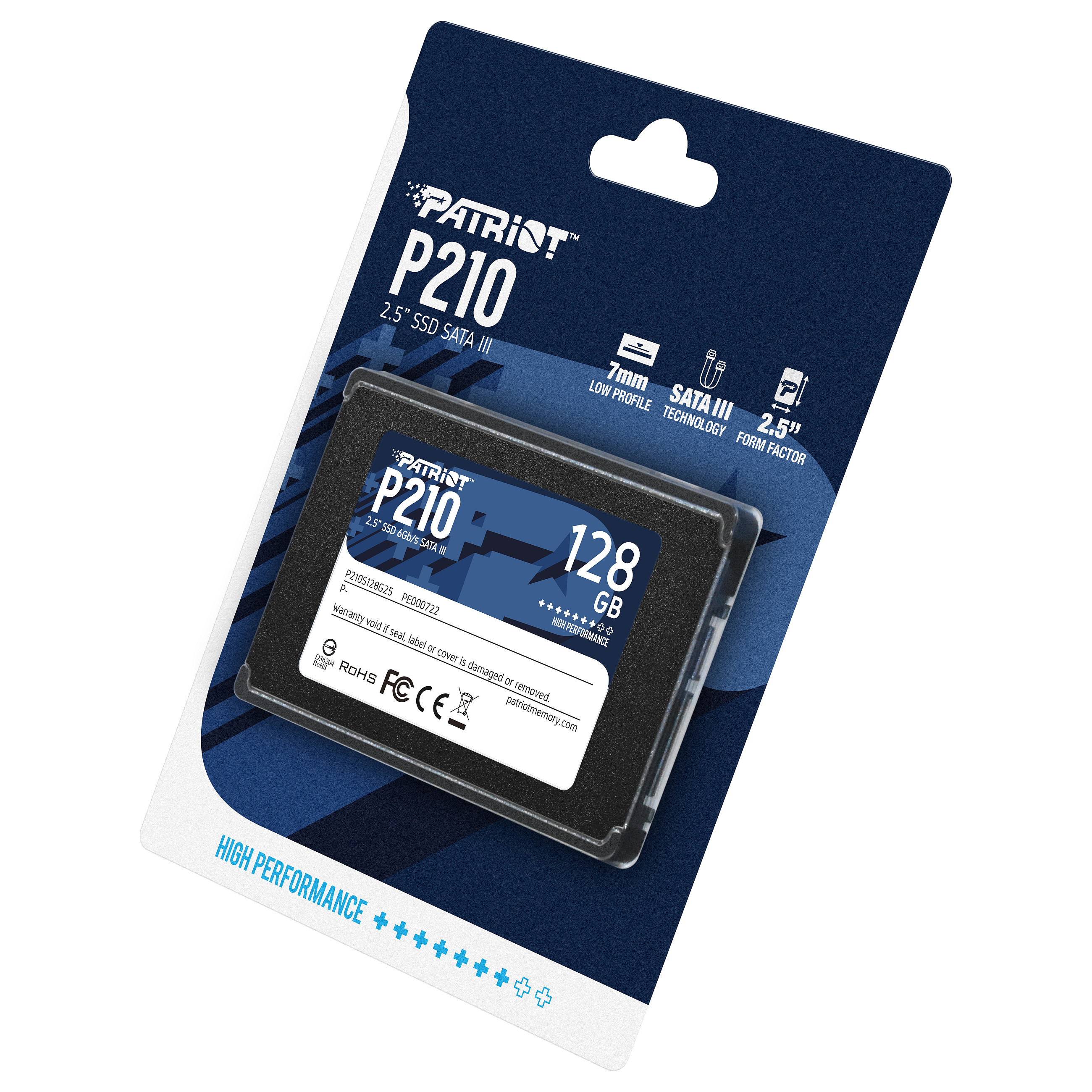 Patriot SSD P210 R520/W430, 128GB, 7mm, 2.5"-6
