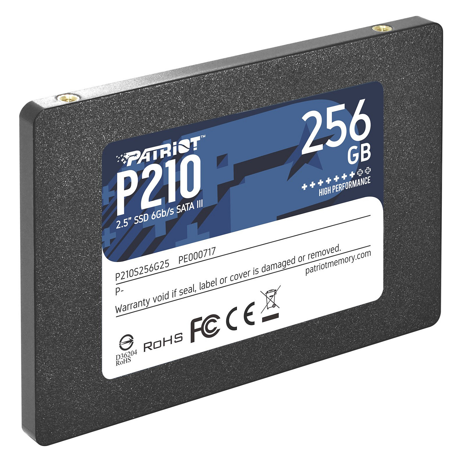 Patriot SSD P210 R530/W400, 256GB, 7mm, 2.5"-1