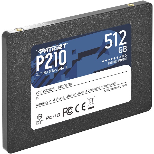 Patriot SSD P210 R520/W430, 512GB, 7mm, 2.5"-1