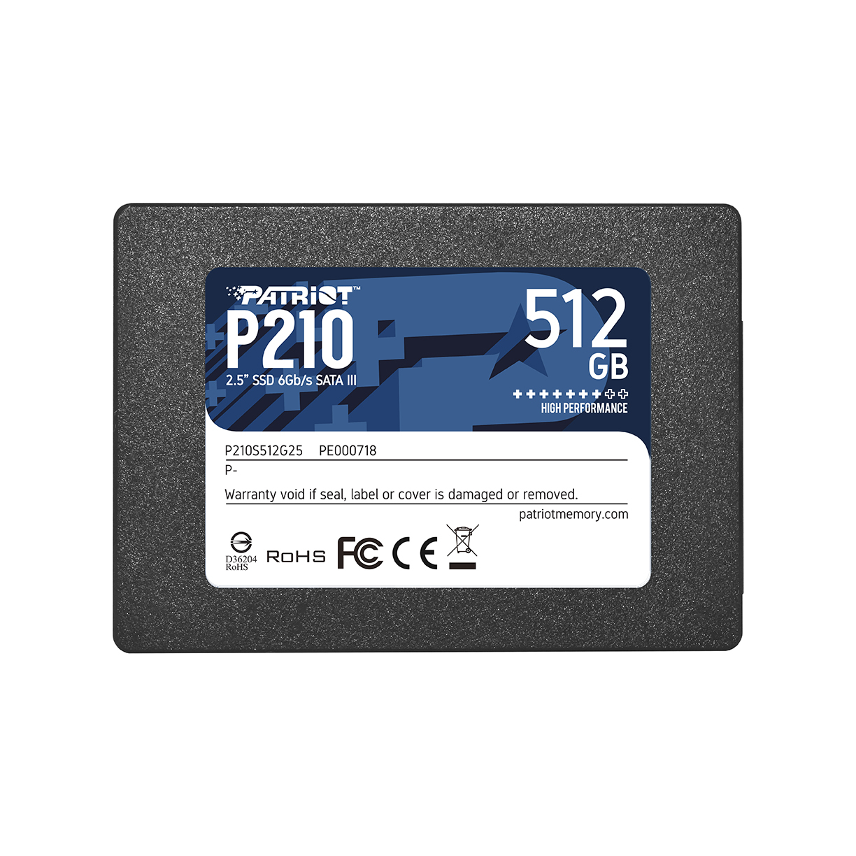 Patriot SSD P210 R520/W430, 512GB, 7mm, 2.5"-0