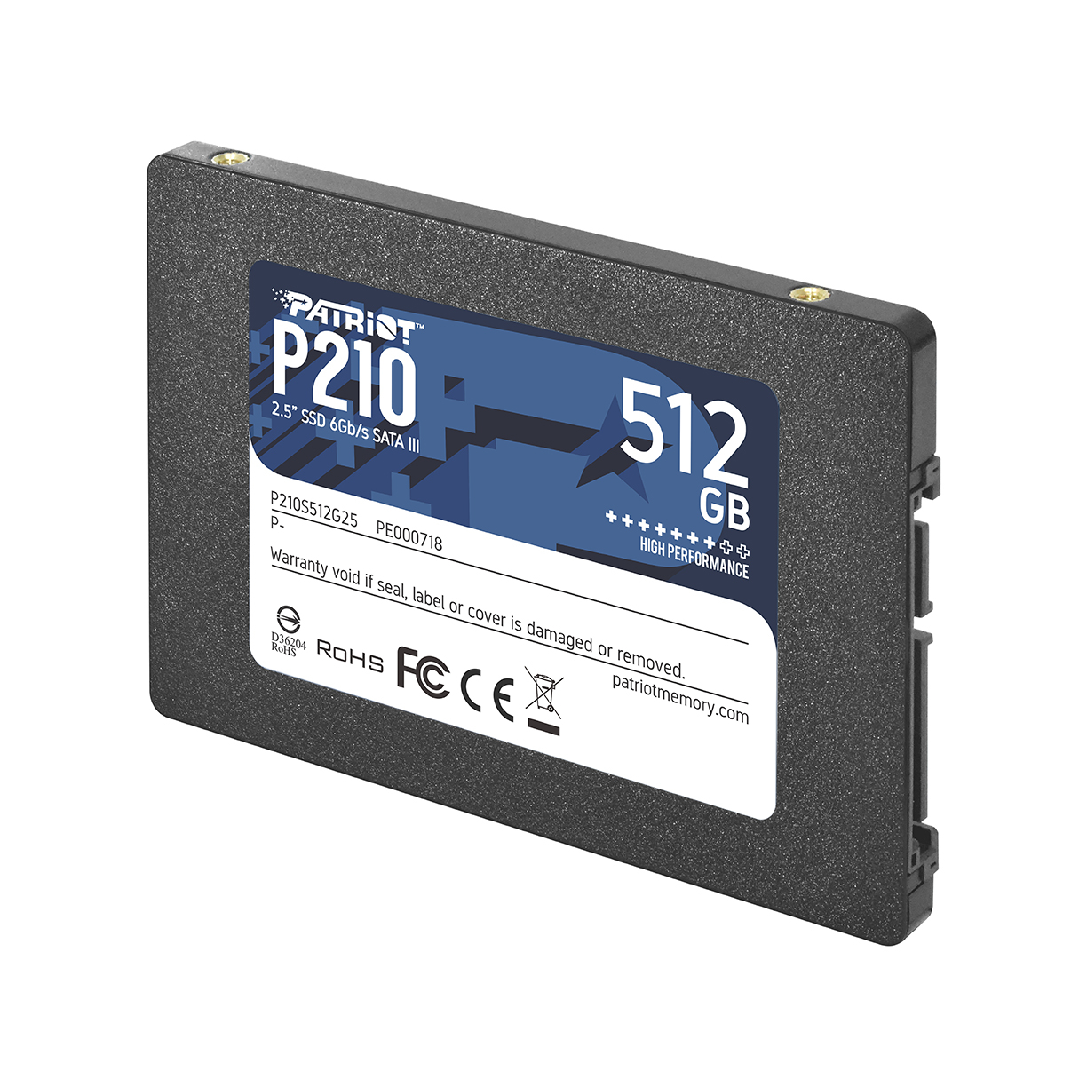 Patriot SSD P210 R520/W430, 512GB, 7mm, 2.5"-3