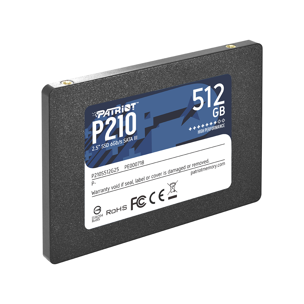 Patriot SSD P210 R520/W430, 512GB, 7mm, 2.5"-2