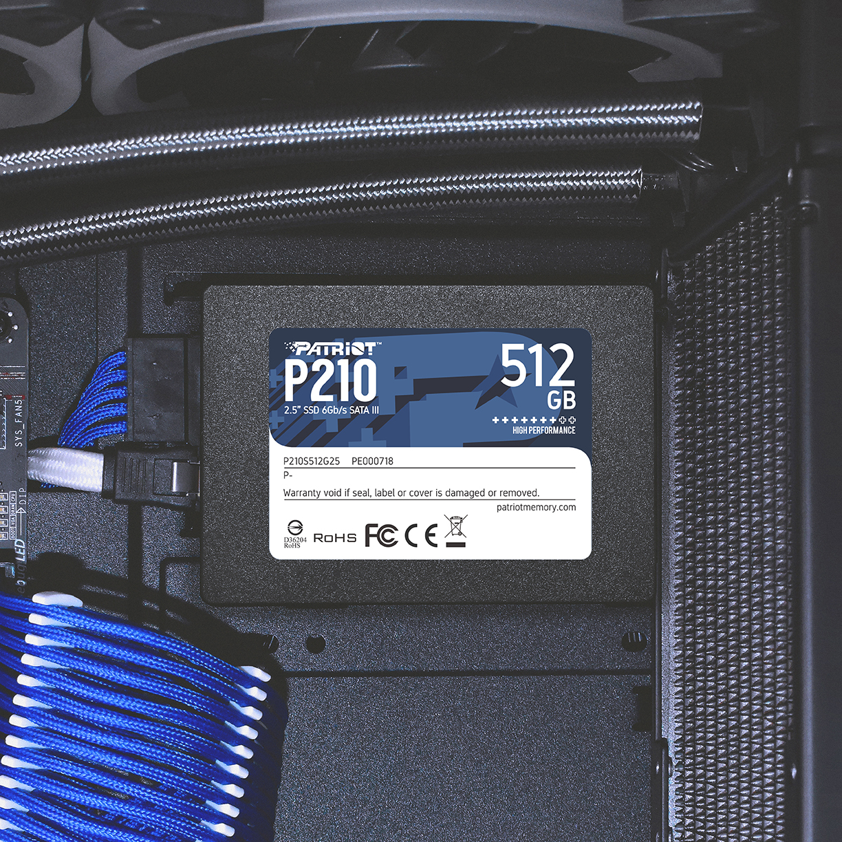 Patriot SSD P210 R520/W430, 512GB, 7mm, 2.5"-4