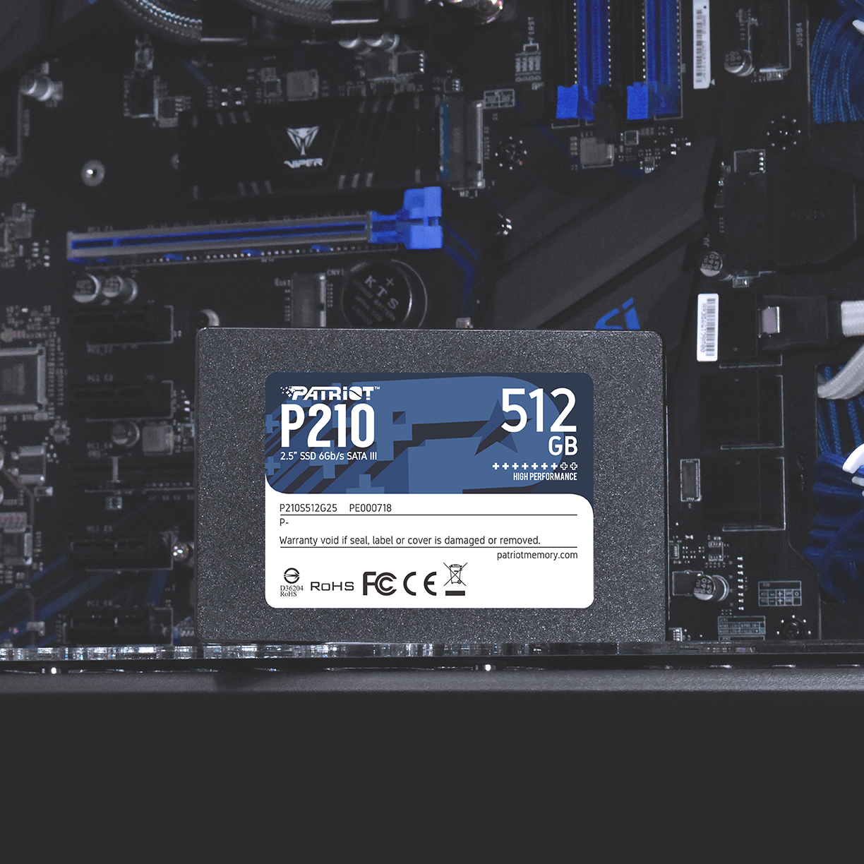 Patriot SSD P210 R520/W430, 512GB, 7mm, 2.5"-5