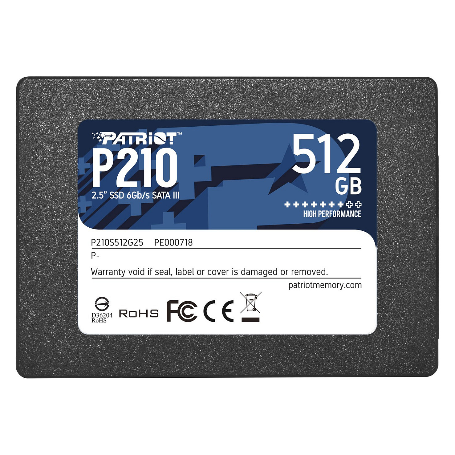 Patriot SSD P210 R520/W430, 512GB, 7mm, 2.5"-6