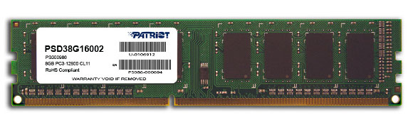 RAM memorija PATRIOT Sig.,D3, 1600Mhz, 8GB (1x 8GB)