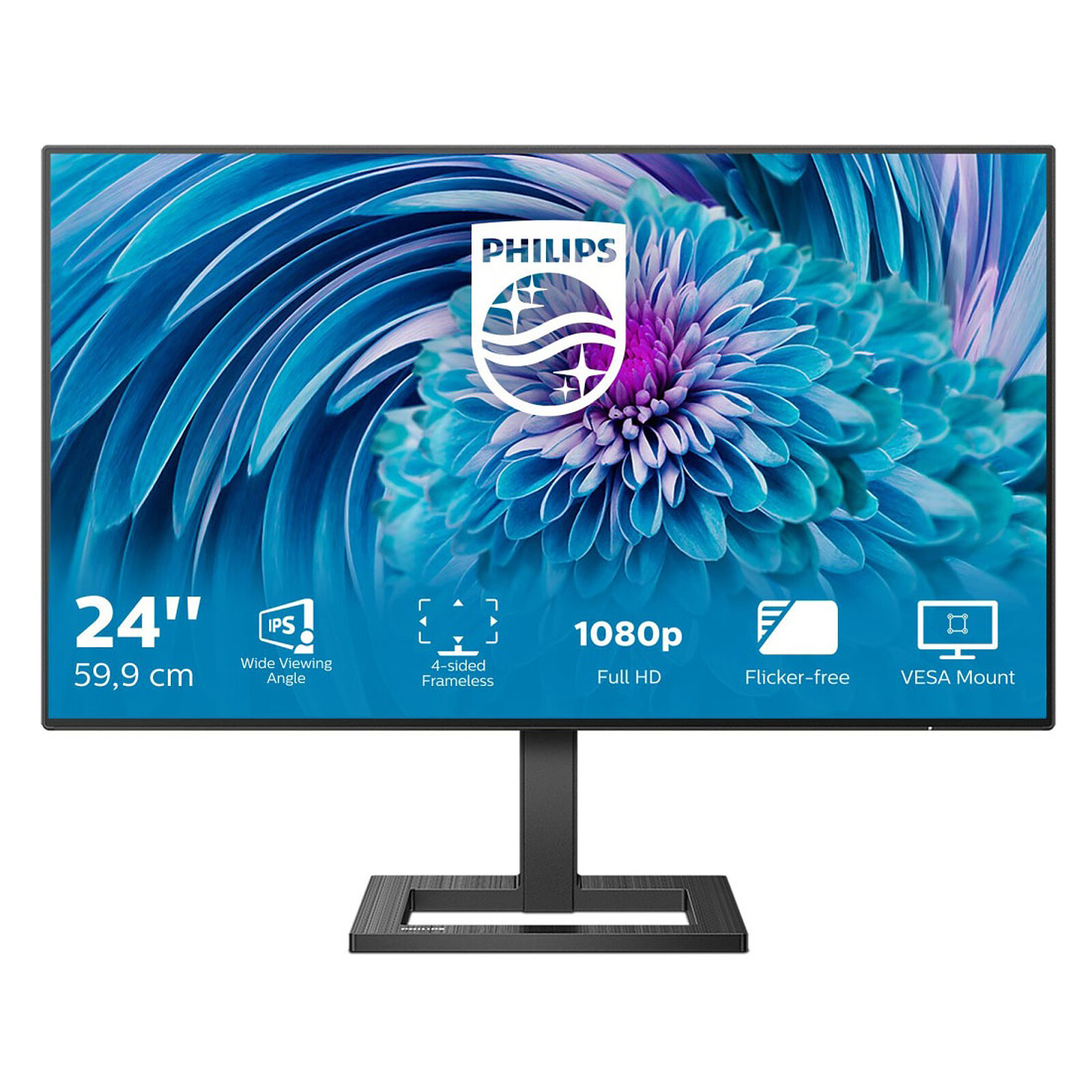 Philips 23,8" 241E2FD, VGA, DVI, HDMI, 300cd/m2-0