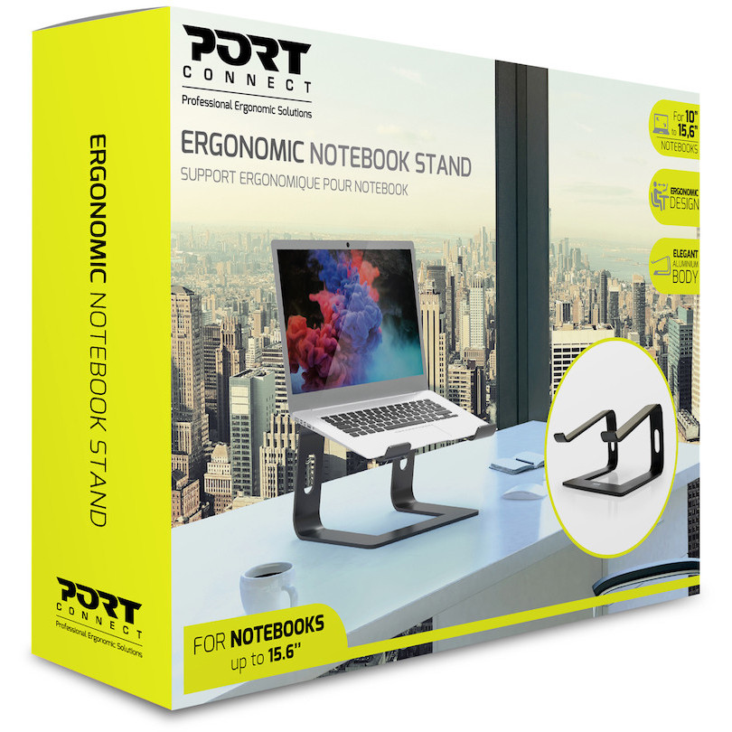 Stalak PORT DESIGNS Port (ergonomski, aluminij, silikon, za prijenosna računala 10 do 15,6'')-4