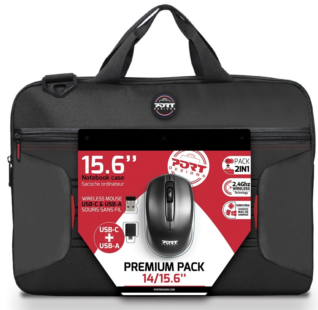 Port premium pack torba 15,6" + bežični miš crna