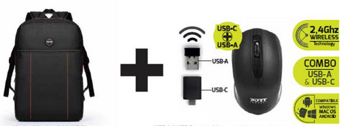 Port premium pack ruksak 15,6" + bežični miš crna-0
