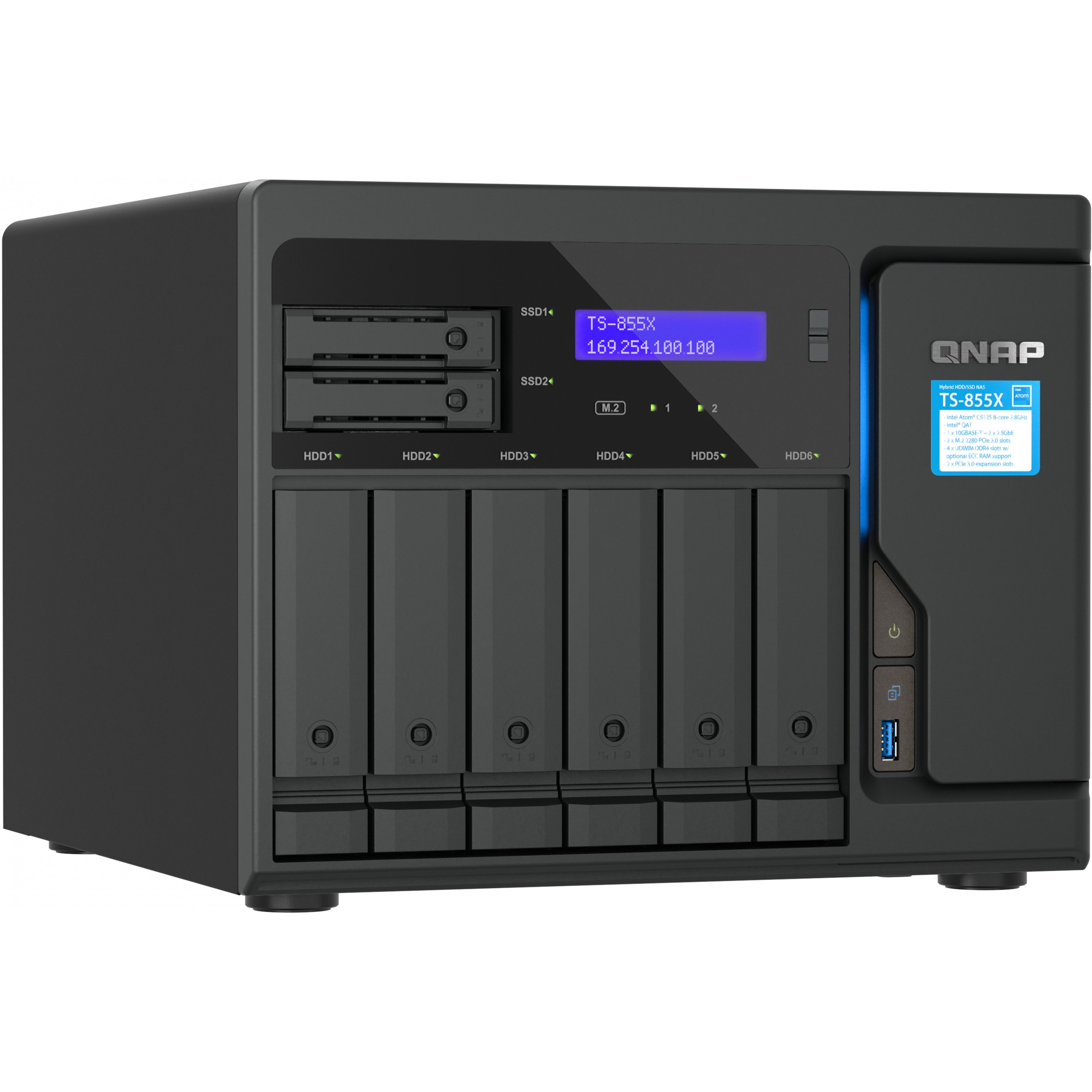 NAS QNAP TS-855X-8G-EU (6 x 3.5-inch + 2 x 2.5-inch SATA, 308 TB, Intel Atom C5125, 8 GB RAM, QTS 5.1.0)-3
