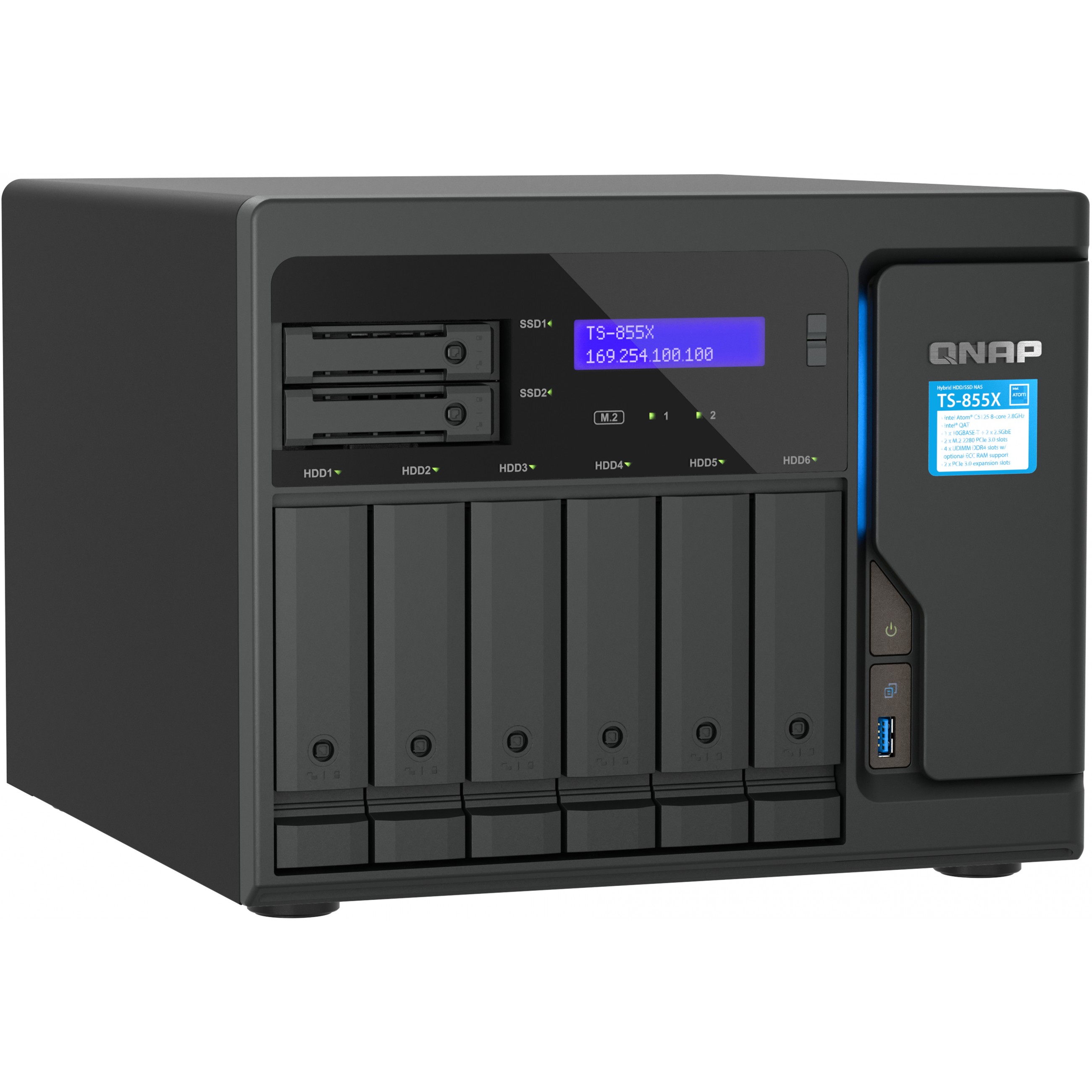 NAS QNAP TS-855X-8G-EU (6 x 3.5-inch + 2 x 2.5-inch SATA, 308 TB, Intel Atom C5125, 8 GB RAM, QTS 5.1.0)-5