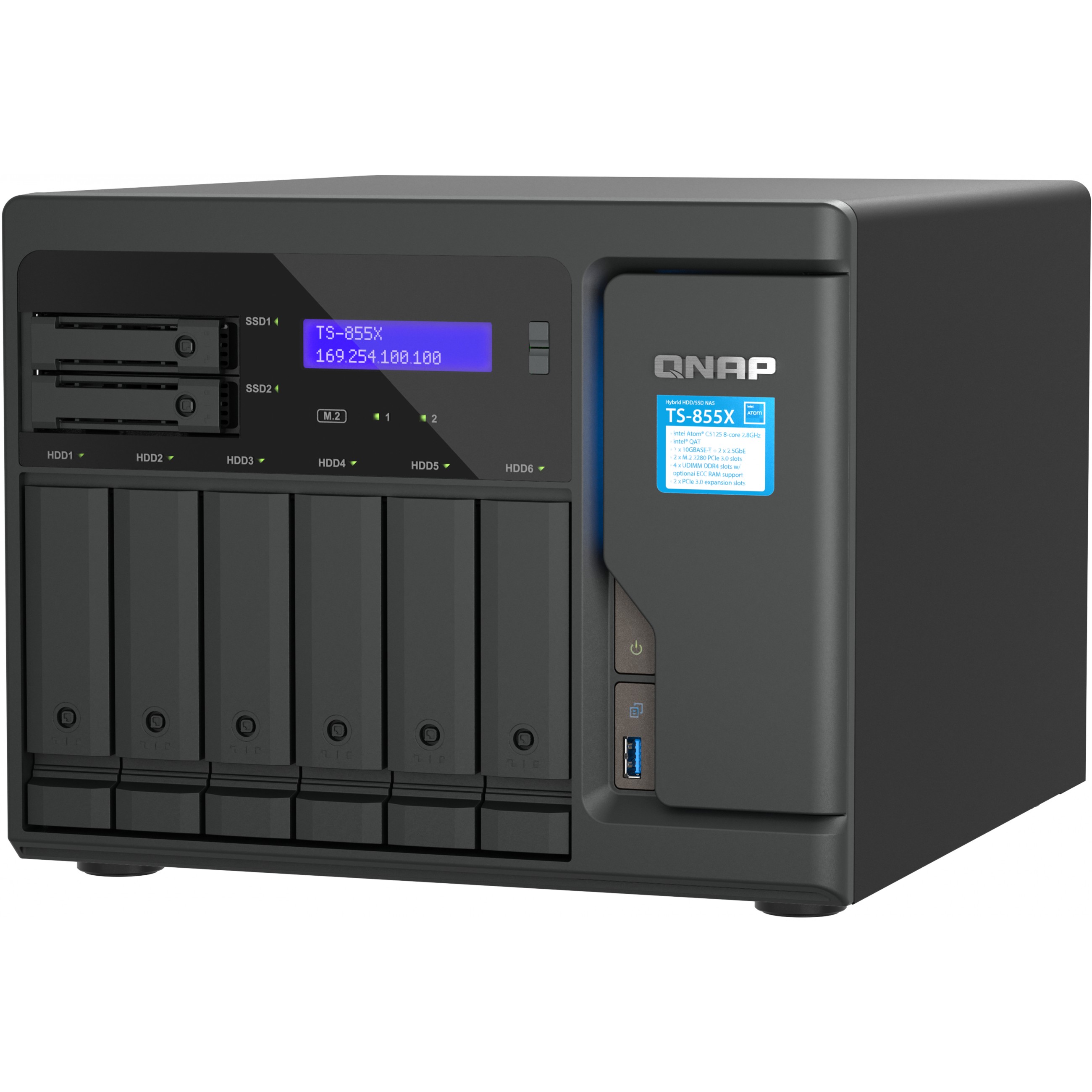 NAS QNAP TS-855X-8G-EU (6 x 3.5-inch + 2 x 2.5-inch SATA, 308 TB, Intel Atom C5125, 8 GB RAM, QTS 5.1.0)-6