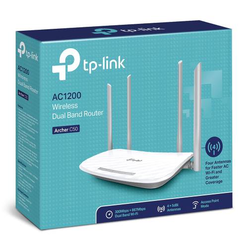 TP-Link AC1200 Archer C50 bežični usmjerivač (Dual-Band Router) 300Mbps/867Mbps (2.4GHz/5GHz), 802.11a/b/g/n/ac, 1×WAN, 4×LAN, USB2.0, 2 x fiksne antene-4
