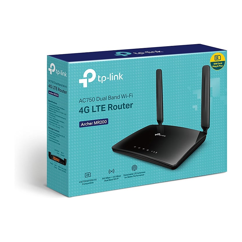 TP-Link AC750 Archer MR200 bežični usmjerivač, Dual-Band 4G LTE, 300Mbps/433Mbps (2.4GHz/5GHz), 802.11a/b/g/n/ac, 1×WAN, 3×LAN, utor za SIM karticu, 2×odvojive antene-14