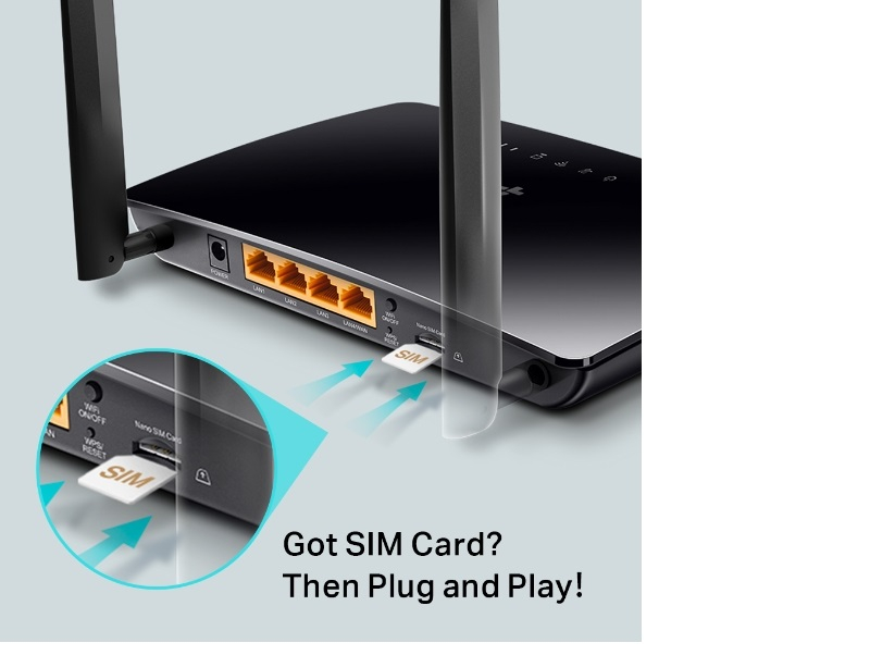 TP-Link AC1200 Archer MR400 bežični usmjerivač, Dual-Band 4G LTE, 300Mbps/867Mbps (2.4GHz/5GHz), 802.11a/b/g/n/ac, 1×WAN, 3×LAN, utor za SIM karticu, 2×odvojive antene-7