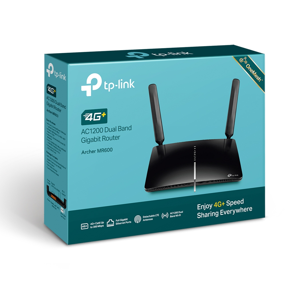 TP-Link AC1200 Archer MR600 bežični usmjerivač, Dual-Band 4G+Cat6, 300Mbps/867Mbps (2.4GHz/5GHz), 802.11a/b/g/n/ac, 1×GWAN, 3×GLAN, microSIM, 2×odvojive antene-8