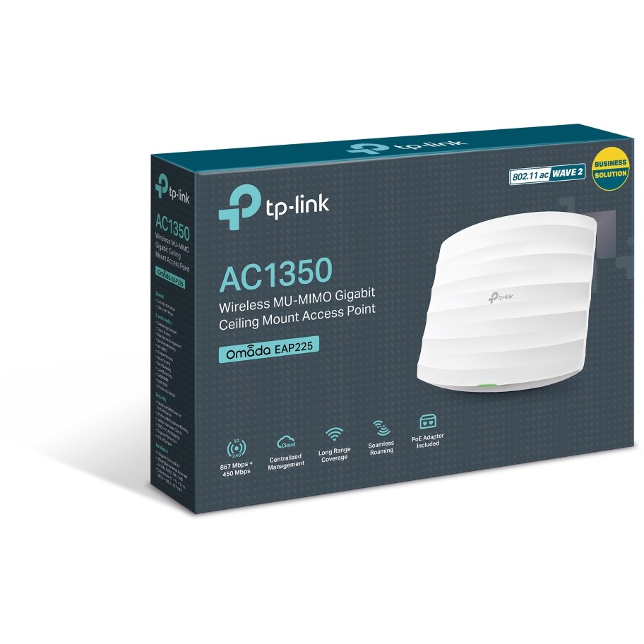 TP-Link AC1350 bežična pristupna točka zidna/stropna (AP) 450Mbps/867Mbps (2.4GHz/5GHz), 802.11a/b/g/n/ac, 1×G-LAN, podrška za PoE, 4×interna antena-12