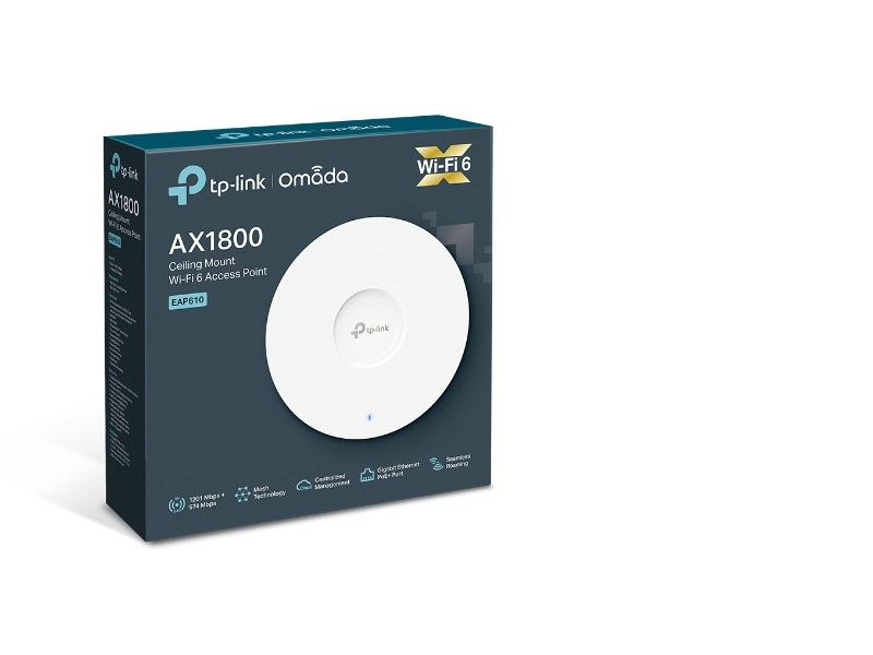TP-Link AX1800 bežična pristupna točka stropna Dual-Band Wi-Fi 6 (AP), 574Mbps/1201Mbps (2.4GHz/5GHz), 802.11ax/ac/n/g/b/a, 1×G-LAN, podrška za PoE, 4×interna antena-8
