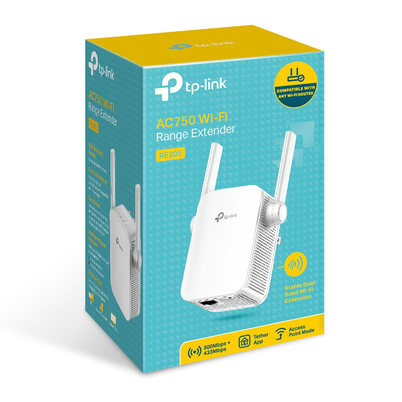 TP-Link AC750 bežični pojačivač dometa (Range Extender), Dual Band 433Mbps(5GHz)/300Mbps(2.4GHz), 802.11ac/a/b/g/n, 1×LAN, WPS TIPKA, 2×fiksna vanjska antena-1