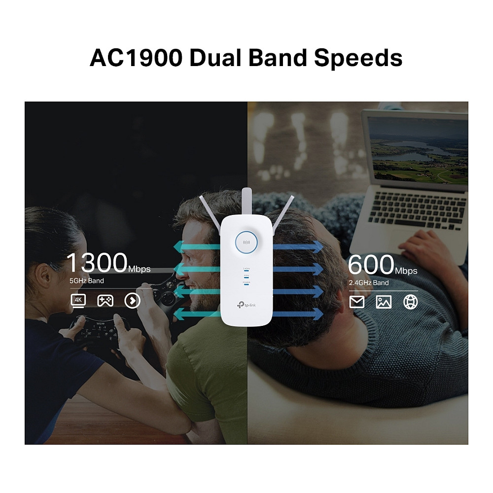 TP-Link AC1900 bežični pojačivač dometa (Range Extender), Dual Band 1300Mbps(5GHz)/600Mbps(2.4GHz), 802.11ac/a/b/g/n, 1×G-LAN, 3×fiksna vanjska antena-10