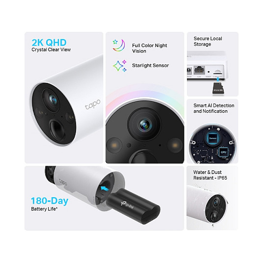 Nadzorne kamere TP-LINK Tapo C420S2 (bežične vanjske, 2K QHD 2560×1440, noćni vid u boji, IP65, microSD do 256GB, RJ45, 5200mAh baterija, Android/iOS podrška)-11