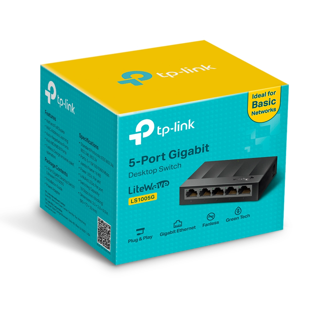 TP-Link LS1005G, 5-port Gbit switch, plastično-1