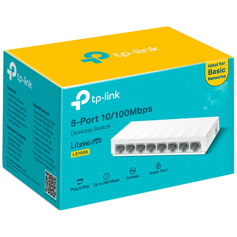 Switch TP-Link LS1008 (8-port 10/100 switch, plastično)-8