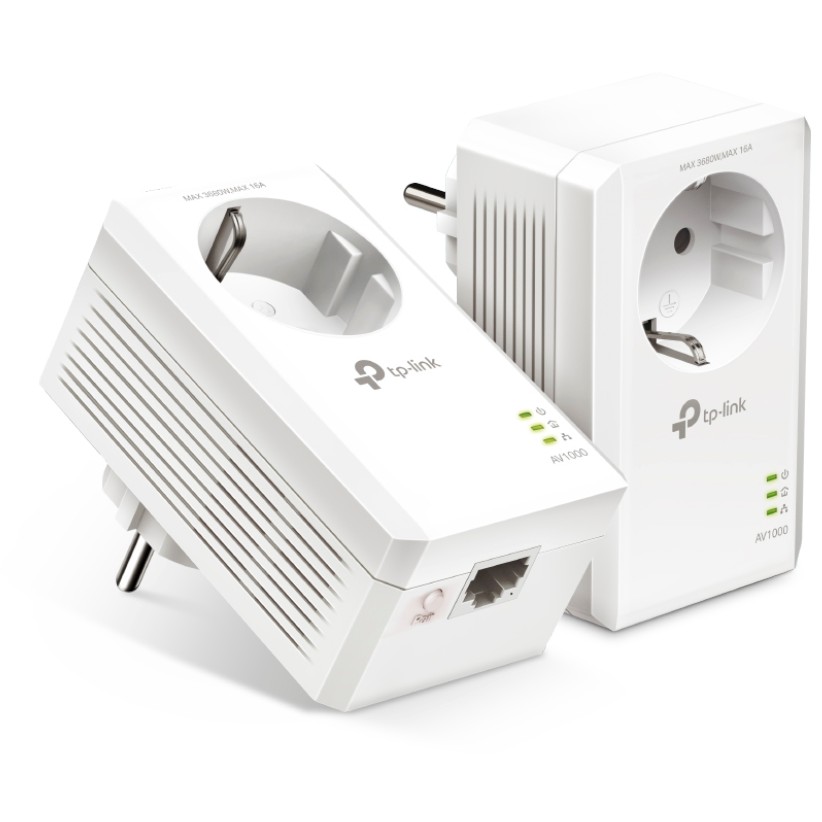 Gigabit mrežni adapter TP-LINK AV1000 Powerline (1000 Mbps, dodatna strujna utičnica, HomePlug AV2, duplo pakiranje)-9