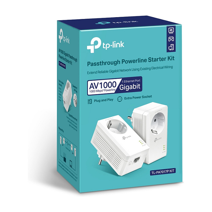 Gigabit mrežni adapter TP-LINK AV1000 Powerline (1000 Mbps, dodatna strujna utičnica, HomePlug AV2, duplo pakiranje)-18