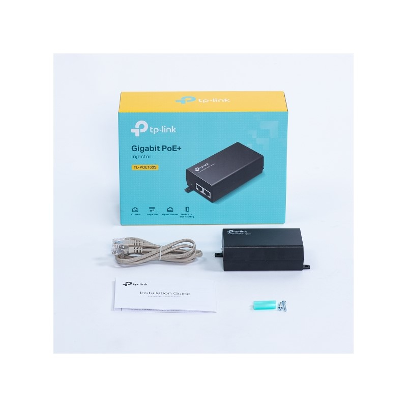 TP-Link PoE+ Injector Adapter, 1×Gbit PoE Port, 1×Gbit Non-PoE Port, 802.3at/af, Data+Power po istom kablu, do 100m, plastično kućište-9