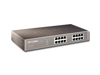 TP-Link 16-Port Gigabit Desktop/Rackmount Switch, 16 10/100/1000M RJ45 ports, 1U 13-inch rack-mountable steel case, energy-efficient technology, supports MAC address self-learning, Auto MDI/MDIX and A-1