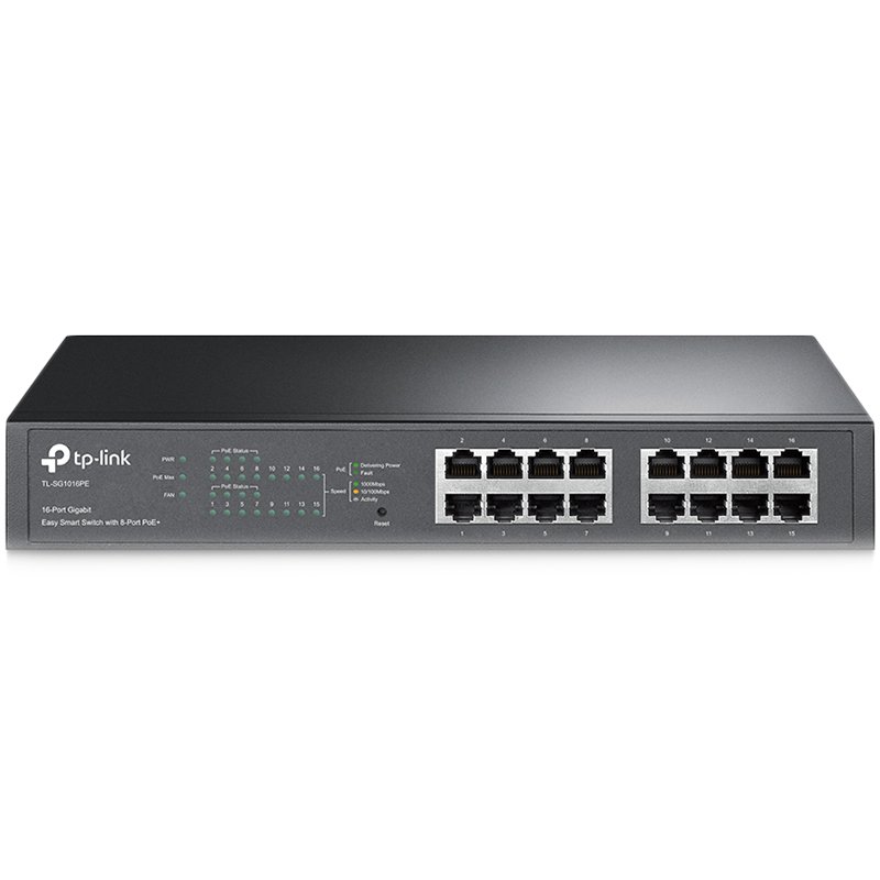 Preklopnik TP-LINK TL-SG1016PE 16-port Gigabit PoE+ (16×10/100/1000M RJ45, 8×PoE+, metalno kućište)-6