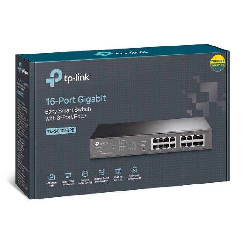 Preklopnik TP-LINK TL-SG1016PE 16-port Gigabit PoE+ (16×10/100/1000M RJ45, 8×PoE+, metalno kućište)-5