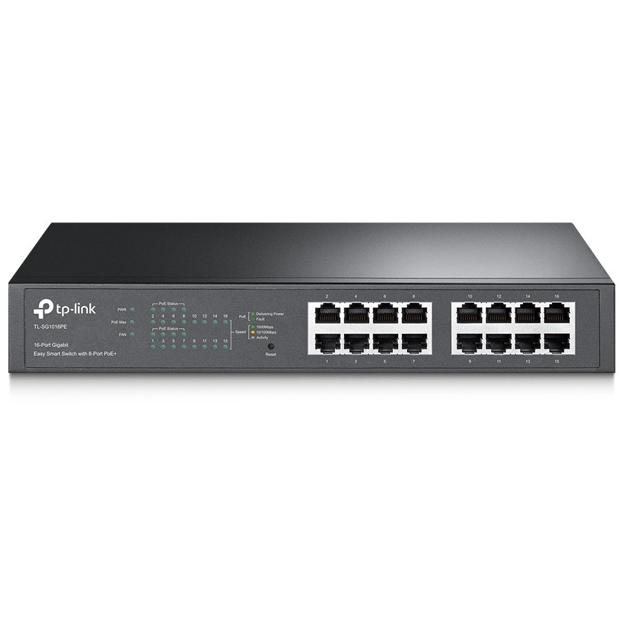 Preklopnik TP-LINK TL-SG1016PE 16-port Gigabit PoE+ (16×10/100/1000M RJ45, 8×PoE+, metalno kućište)-7