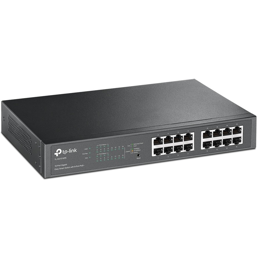Preklopnik TP-LINK TL-SG1016PE 16-port Gigabit PoE+ (16×10/100/1000M RJ45, 8×PoE+, metalno kućište)-8