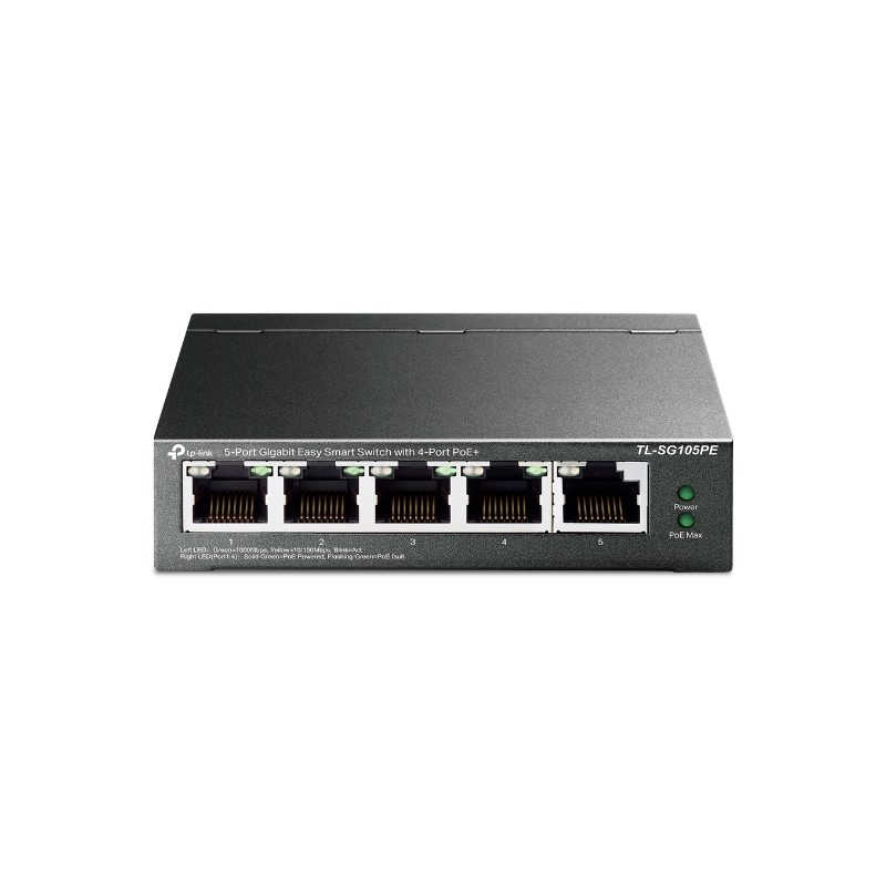 TP-Link 5-port Gigabit PoE Easy Smart preklopnik (Switch), 5×10/100/1000M RJ45, 4×PoE+, metalno kućište, 13" (65W)-3