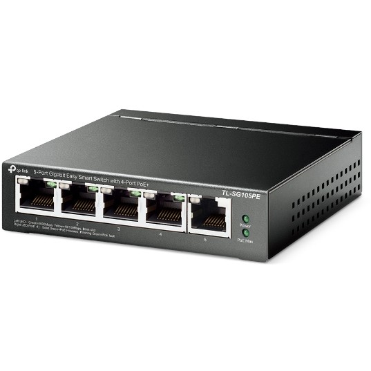 TP-Link 5-port Gigabit PoE Easy Smart preklopnik (Switch), 5×10/100/1000M RJ45, 4×PoE+, metalno kućište, 13" (65W)-7