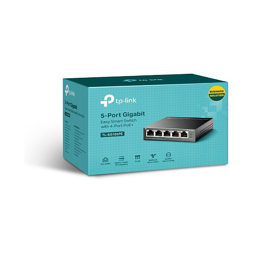 TP-Link 5-port Gigabit PoE Easy Smart preklopnik (Switch), 5×10/100/1000M RJ45, 4×PoE+, metalno kućište, 13" (65W)-10