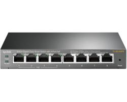 TP-Link 8-port Gigabit PoE Easy Smart preklopnik (Switch), 8×10/100/1000M RJ45, 4×PoE+, metalno kućište, 13" (64W)