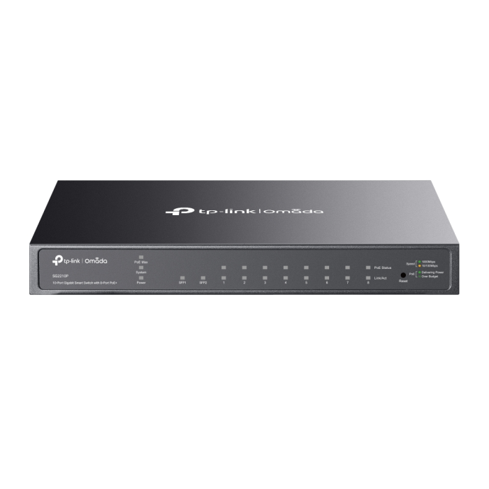 Preklopnik TP-LINK TL-SG2210P 10-port Gigabit PoE+ Smart (8×10/100/1000M RJ45 + 2×SFP, metalno kućište, 61W)-5