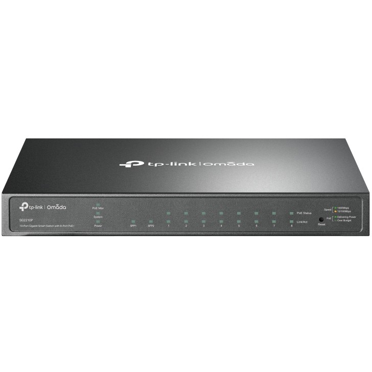 Preklopnik TP-LINK TL-SG2210P 10-port Gigabit PoE+ Smart (8×10/100/1000M RJ45 + 2×SFP, metalno kućište, 61W)-2