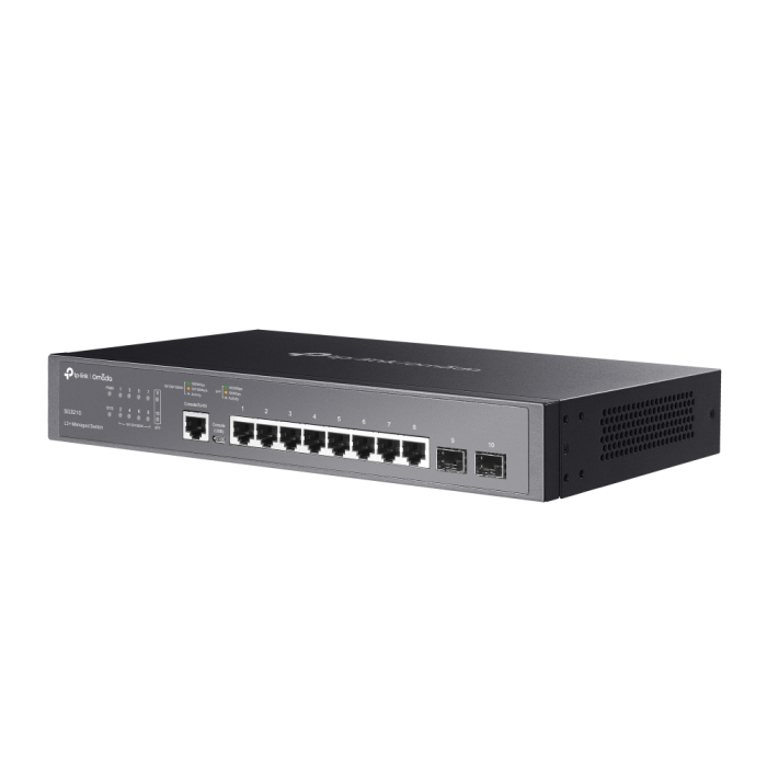 TP-Link JetStream 8-port Gigabit L2 upravljiv preklopnik (Switch), 8×10/100/1000M RJ45 ports, 2×Gigabit SFP, 1U 13" rack-mount-10