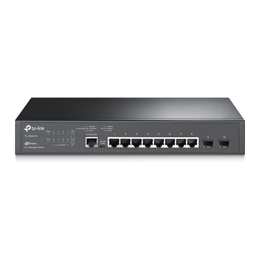 TP-Link JetStream 8-port Gigabit L2 upravljiv preklopnik (Switch), 8×10/100/1000M RJ45 ports, 2×Gigabit SFP, 1U 13" rack-mount-6